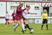 22 March 2015; Edel Kennedy, Wexford Youths Women's AFC, is tackled by Lisa Casserly, Galway WFC. Continental Tyres Women's National League, Galway WFC v Wexford Youths Women's AFC. Eamon Deacy Park, Galway. Picture credit: Ramsey Cardy / SPORTSFILE