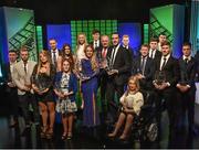 22 March 2015;  General view of all the award winners at the 3 FAI International Football Awards. RTE Studios, Donnybrook, Dublin. Picture credit: David Maher / SPORTSFILE