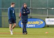 23 March 2015; Republic of Ireland manager Martin O'Neill with Seamus Coleman during squad training. Gannon Park, Malahide, Co. Dublin. Picture credit: David Maher / SPORTSFILE