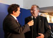 17 March 2008; Kildare and Carlow's Fr. Moling Lennon is interviewed by RTE's Marty Morrissey at the GAA President's Awards 2008, Croke Park, Dublin. Picture credit; Ray McManus / SPORTSFILE