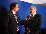 17 March 2008; John Ryan, Longford, is interviewed by RTE's Marty Morrissey at the GAA President's Awards 2008, Croke Park, Dublin. Picture credit; Ray McManus / SPORTSFILE