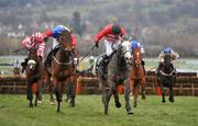 14 March 2008; Fiveforthree, centre, with Ruby Walsh up, on their way to winning the Ballymore Properties Novices' Hurdle Race. Cheltenham Racing Festival, Prestbury Park, Cheltenham, England. Picture credit; David Maher / SPORTSFILE