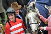 14 March 2008; Jockey Ruby Walsh celebrates with trainer  Willie Mullins after winning the Ballymore Properties Novices' Hurdle Race on Fiveforthree. Cheltenham Racing Festival, Prestbury Park, Cheltenham, England. Picture credit; David Maher / SPORTSFILE