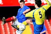 22 March 2008; Peter Thompson, Linfield, in action against Ruairi McClean, Institute. Carnegie Premier League, Linfield v Institute, Windsor Park, Belfast, Co. Antrim. Picture credit; Peter Morrison / SPORTSFILE