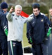 24 March 2008; Northern Ireland manager Nigel Worthington issues instructions to Keith Gillespie during squad training. Northern Ireland squad training, Greenmount College, Co. Antrim. Picture credit; Oliver McVeigh / SPORTSFILE