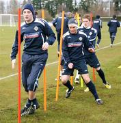 24 March 2008; Northern Ireland's Michael Gault, Damian Johnston and Steve Davis in action during squad training. Northern Ireland squad training, Greenmount College, Co. Antrim. Picture credit; Oliver McVeigh / SPORTSFILE