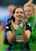 22 March 2015; Ireland's Clodhna Sargent applauds the supporters after the game. Ireland v Canada - World Hockey League 2 Final, National Hockey Stadium, UCD, Belfield, Dublin. Picture credit: Brendan Moran / SPORTSFILE