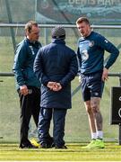 24 March 2015; Republic of Ireland's James McClean with medical staff Kieran Murray, team physio, left, and team doctor Alan Byrne during training. Gannon Park, Malahide, Co. Dublin. Picture credit: David Maher / SPORTSFILE