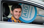 24 March 2015; Cathal Barrett, Tipperary hurler, Ciarán Kilkenny, Dublin footballer, Cian O’Callaghan, Dublin hurler and Sarah McCaffrey, Dublin ladies footballer, were on hand to launch the AIG XLNTdriver App; an easy and simple to use app that rewards safe drivers by reducing their car insurance premiums. Further details are available at www.aig.ie or customers can call 1890 27 27 27 with queries. Pictured at the launch is Cathal Barrett, Tipperary. Sir John Rogerson’s Quay, Dublin. Picture credit: Brendan Moran / SPORTSFILE