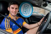 24 March 2015; Cathal Barrett, Tipperary hurler, Ciarán Kilkenny, Dublin footballer, Cian O’Callaghan, Dublin hurler and Sarah McCaffrey, Dublin ladies footballer, were on hand to launch the AIG XLNTdriver App; an easy and simple to use app that rewards safe drivers by reducing their car insurance premiums. Further details are available at www.aig.ie or customers can call 1890 27 27 27 with queries. Pictured at the launch is Cathal Barrett, Tipperary. Sir John Rogerson’s Quay, Dublin. Picture credit: Brendan Moran / SPORTSFILE