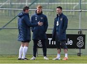 24 March 2015; Republic of Ireland assistant manager Roy Keane, left, with Paul McShane, centre, and Robbie Keane during training. Gannon Park, Malahide, Co. Dublin. Picture credit: David Maher / SPORTSFILE