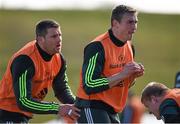 24 March 2015; Munster's CJ Stander, Tommy O'Donnell and John Ryan during lineout practice at squad training. Munster Rugby Squad Training. University of Limerick, Limerick. Picture credit: Diarmuid Greene / SPORTSFILE