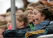 24 March 2015; A John the Baptist urges on her team late in the game. TESCO All Ireland PPS Junior B Final, St Michael's Lurgan, Armagh, v John the Baptist, Limerick. Kinnegad, Westmeath. Picture credit: Piaras O Midheach / SPORTSFILE