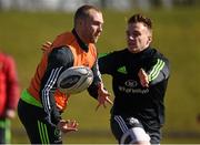 24 March 2015; Munster's Keith Earls in action against Rory Scannell during squad training. Munster Rugby Squad Training. University of Limerick, Limerick. Picture credit: Diarmuid Greene / SPORTSFILE