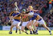 4 September 2011; Kilkenny's Henry Shefflin is tackled by Tipperary players, from left, Gearoid Ryan, Padraic Maher, and Brendan Maher. GAA Hurling All-Ireland Senior Championship Final, Kilkenny v Tipperary, Croke Park, Dublin. Picture credit: Pat Murphy / SPORTSFILE