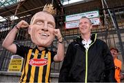 27 September 2014; Kilkenny supporter Conor Dwyer wearing a Henry Shefflin mask with Kilkenny's Henry Shefflin during the homecoming celebrations. All Ireland Hurling Champions return to Kilkenny. Kilkenny Picture credit: Pat Murphy / SPORTSFILE