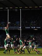 21 March 2015; Paul O'Connell, Ireland, takes possession from a lineout. RBS Six Nations Rugby Championship, Scotland v Ireland. BT Murrayfield Stadium, Edinburgh, Scotland. Picture credit: Stephen McCarthy / SPORTSFILE