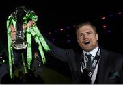 21 March 2015; Ireland's Jamie Heaslip with the RBS Six Nations Rugby Championship trophy. RBS Six Nations Rugby Championship, Scotland v Ireland. BT Murrayfield Stadium, Edinburgh, Scotland. Picture credit: Stephen McCarthy / SPORTSFILE