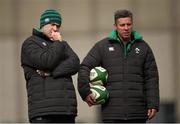 22 March 2015; Ireland head coach Tom Tierney and director of women's rugby Anthony Eddy, right. Women's Six Nations Rugby Championship, Scotland v Ireland. Broadwood Stadium, Clyde FC, Glasgow, Scotland. Picture credit: Stephen McCarthy / SPORTSFILE