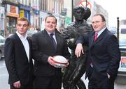 26 March 2008; Old Crescent and Young Munster will meet on Saturday 29th March for their AIB League Division 2 game. This fixture bears all the hallmarks of being a great rugby occasion. Kick off is at 2.30pm in Rosbrien. Pictured in Limerick ahead of this fixture were, Old Crescent captain, James Cullinane, right, Joe Nix from AIB, O'Connell Street, Limerick, centre, and Young Munster captain Derek Corcoran. Picture credit; Kieran Clancy / SPORTSFILE