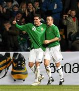 26 March 2008; Northern Ireland's Kyle Lafferty, left,  celebrates with Stuart Elliott, after scoring his side's first goal against Georgia. International Friendly, Northern Ireland v Georgia, Windsor Park, Belfast, Co. Antrim. Picture credit; Oliver McVeigh / SPORTSFILE