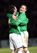 26 March 2008;  Northern Ireland's David Healy celebrates with Keith Gillespie after scoring his side's second goal. International Friendly, Northern Ireland v Georgia, Windsor Park, Belfast, Co. Antrim. Picture credit; Oliver McVeigh / SPORTSFILE