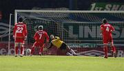 26 March 2008; Levan Tskitishvili, Georgia, scores his side's first goal  from a penalty. International Friendly, Northern Ireland v Georgia, Windsor Park, Belfast, Co. Antrim. Picture credit; Oliver McVeigh / SPORTSFILE