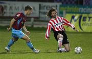 28 March 2008; Pat McCourt, Derry City, in action against Shane Robinson, Drogheda United. eircom League Premier Division, Derry City v Drogheda United, Brandywell, Derry. Picture credit: Oliver McVeigh / SPORTSFILE