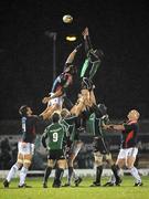 28 March 2008; David Gannon, Connacht, takes the ball in the lineout against Alan Quinlan, Munster. Magners League, Connacht v Munster, Sportsground, Galway. Picture credit: Matt Browne / SPORTSFILE *** Local Caption ***