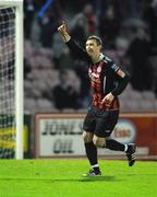 28 March 2008; Bohemians' Jason Byrne celebrates after scoring his side's second goal from the penalty spot. eircom League of Ireland Premier Division, Bohemians v Finn Harps, Dalymount Park, Dublin. Photo by Sportsfile *** Local Caption ***
