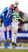 29 March 2008; Kyle Mc Vey, Coleraine, in action against Paul Mc Veigh, Donegal Celtic. JJB Sports Irish Cup semi-final, Coleraine v Donegal Celtic, The Showgrounds, Ballymena. Picture credit; Peter Morrison / SPORTSFILE