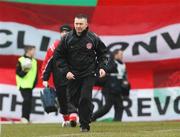 29 March 2008;  Cliftonville manager Eddie Patterson, walks off the field after his team's semi final defeat. JJB Sports Irish Cup semi-final, Cliftonville v Linfield, The Oval, Belfast. Picture credit; Oliver McVeigh / SPORTSFILE