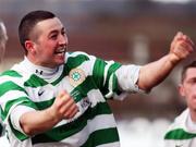 29 March 2008; Donegal Celtic's Paul Bradley reacts after his side scored. JJB Sports Irish Cup semi-final, Coleraine v Donegal Celtic, The Showgrounds, Ballymena. Picture credit; Peter Morrison / SPORTSFILE