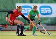 29 March 2008; Clare Parkhill, Ireland, in action against Mel Clewlow, Great Britain. Hockey International, Ireland v Great Britain, National Hockey Stadium, Belfield, Dublin. Photo by Sportsfile