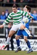 29 March 2008; Howard Beverland, Coleraine, in action against Rory Hamill, Donegal Celtic. JJB Sports Irish Cup semi-final, Coleraine v Donegal Celtic, The Showgrounds, Ballymena. Picture credit: Peter Morrison / SPORTSFILE
