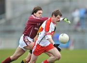 30 March 2008; Francis McEldowney, Derry, in action against Mathew Clancy, Galway. Allianz National Football League, Division 1, Round 5, Galway v Derry, Pearse Stadium, Co. Galway. Picture David Maher / SPORTSFILE