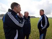 30 March 2008; Dublin manager Paul Caffrey, right, in conversation with selector Brian Talty, left, and Dublin county board chairman Gerry Harrington after the game was called off. Allianz National Football League, Division 2, Round 5, Armagh v Dublin, Crossmaglen, Co. Armagh. Picture credit; Oliver McVeigh / SPORTSFILE