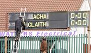 30 March 2008; The team names are removed from the scoreboard after the match was called off. Allianz National Football League, Division 2, Round 5, Armagh v Dublin, Crossmaglen, Co. Armagh. Picture credit; Oliver McVeigh / SPORTSFILE