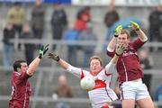 30 March 2008; Barry Cullinane, right and Joe Bergin, Galway, in action against Michael Friel, Derry. Allianz National Football League, Division 1, Round 5, Galway v Derry, Pearse Stadium, Galway. Picture David Maher / SPORTSFILE