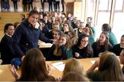 25 March 2015; Sky Academy Ambassador Katie Taylor was in Ballinasloe, Co. Galway, to surprise Ardscoil Mhuire student Stephanie O’Halloran live on Sky Sports News HQ and present her with the Sky Sports Living for Sport award for ‘Republic of Ireland Student of the Year’. Stephanie will now be up against the winners for England, Scotland, Wales and Northern Ireland and the Awards will be broadcast on Sky Sports 1 on Sunday 29 March 2015 at 7.30pm. Picture credit: Stephen McCarthy / SPORTSFILE