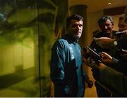 25 March 2015; Republic of Ireland assistant manager Roy Keane during a mixed zone. Aviva Stadium, Lansdowne Road, Dublin. Picture credit: David Maher / SPORTSFILE
