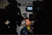 25 March 2015; Republic of Ireland's Stephen Quinn during a mixed zone. Aviva Stadium, Dublin. Picture credit: David Maher / SPORTSFILE