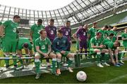 25 March 2015; Republic of Ireland players Robbie Keane and Aiden McGeady along with their team-mates before the official squad photograph. Picture credit: David Maher / SPORTSFILE. Aviva Stadium, Lansdowne Rd, Dublin. Picture credit: David Maher / SPORTSFILE