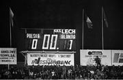 16 October 1991; The scoreboard after 12 minutes of play. UEFA Euro 1992 qualifying Group 7 match, Poland v Republic of Ireland, Stadion Miejski, Poznan, Poland. Picture credit: Ray McManus / SPORTSFILE