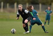 25 March 2015; Claire O'Riordan, IT Carlow, in action against Eimear Lafferty, Maynooth University. WSCAI Premier Final, IT Carlow v Maynooth University, Leixlip United, Collinstown, Leixlip, Co. Kildare. Picture credit: Matt Browne / SPORTSFILE