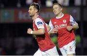 24 March 2015; Greg Bolger, St Patrick's Athletic, and teammate Sean Hoare celebrate Bolger's first half goal. SSE Airtricity League, Premier Division, St Patrick's Athletic v Derry City, Richmond Park, Dublin. Picture credit: Cody Glenn / SPORTSFILE