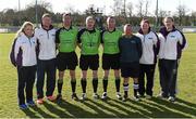 21 March 2015; Match officials before the game. O'Connor Cup Ladies Football Final, Dublin City University v University of Limerick, Cork IT, Bishopstown, Cork. Picture credit: Diarmuid Greene / SPORTSFILE