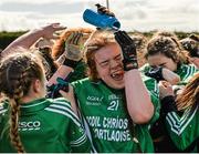 26 March 2015; Eimear Foran, Scoil Críost Rí, celebrates with her team-mates after the game. TESCO All Ireland PPS Junior C Final, Scoil Mhuire & Padraig, Swinford v Scoil Críost Rí, Portlaoise. Tubberclair, Co. Westmeath. Picture credit: Piaras O Midheach / SPORTSFILE