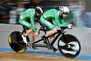 26 March 2015; Ireland's Katie-George Dunlevy and pilot Eve McCrystal in action during their Women's B 1km Time Trial Final, where they finished in 8th place with a time of 1:13.579. 2015 UCI Para-cycling Track World Championships. Omnisport Apeldoorn, De Voorwaarts 55, 7321 MA Apeldoorn, Netherlands. Picture credit: Jean Baptiste Benavent / SPORTSFILE