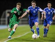 26 March 2015; Jack Connors, Republic of Ireland, in action against Jordi Aláez Peña, Andorra. UEFA U21 Championships 2017 Qualifying Round, Group 1, Republic of Ireland v Andorra. RSC, Waterford. Picture credit: Matt Browne / SPORTSFILE